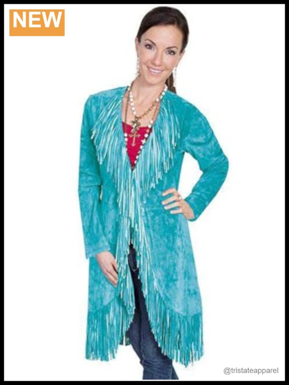 Scully Women's Western Aviator Jacket Fringe Suede